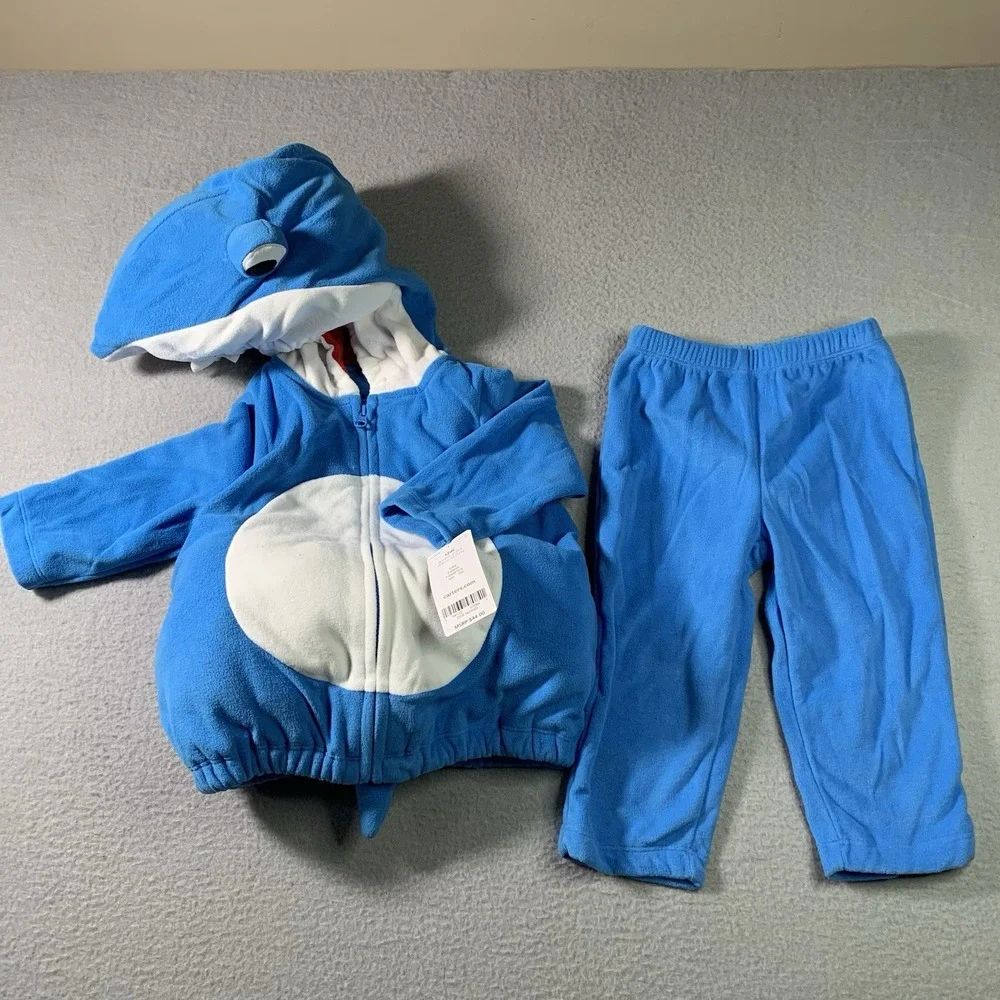 Carter's Blue Shark 2 Piece Outfit Halloween Costume Infant 12m NWT